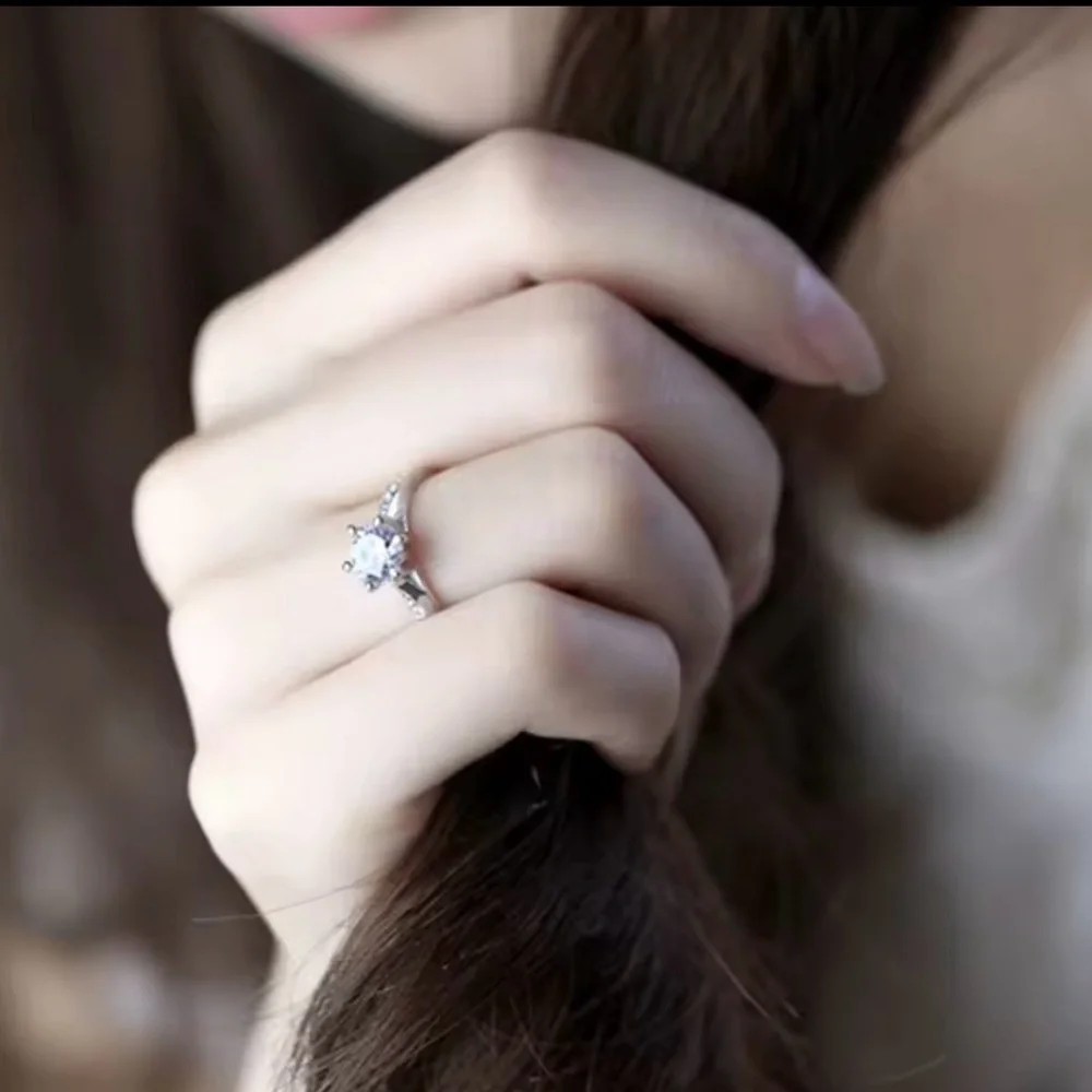 Sterling Silver CZ Diamond Solitaire Ring